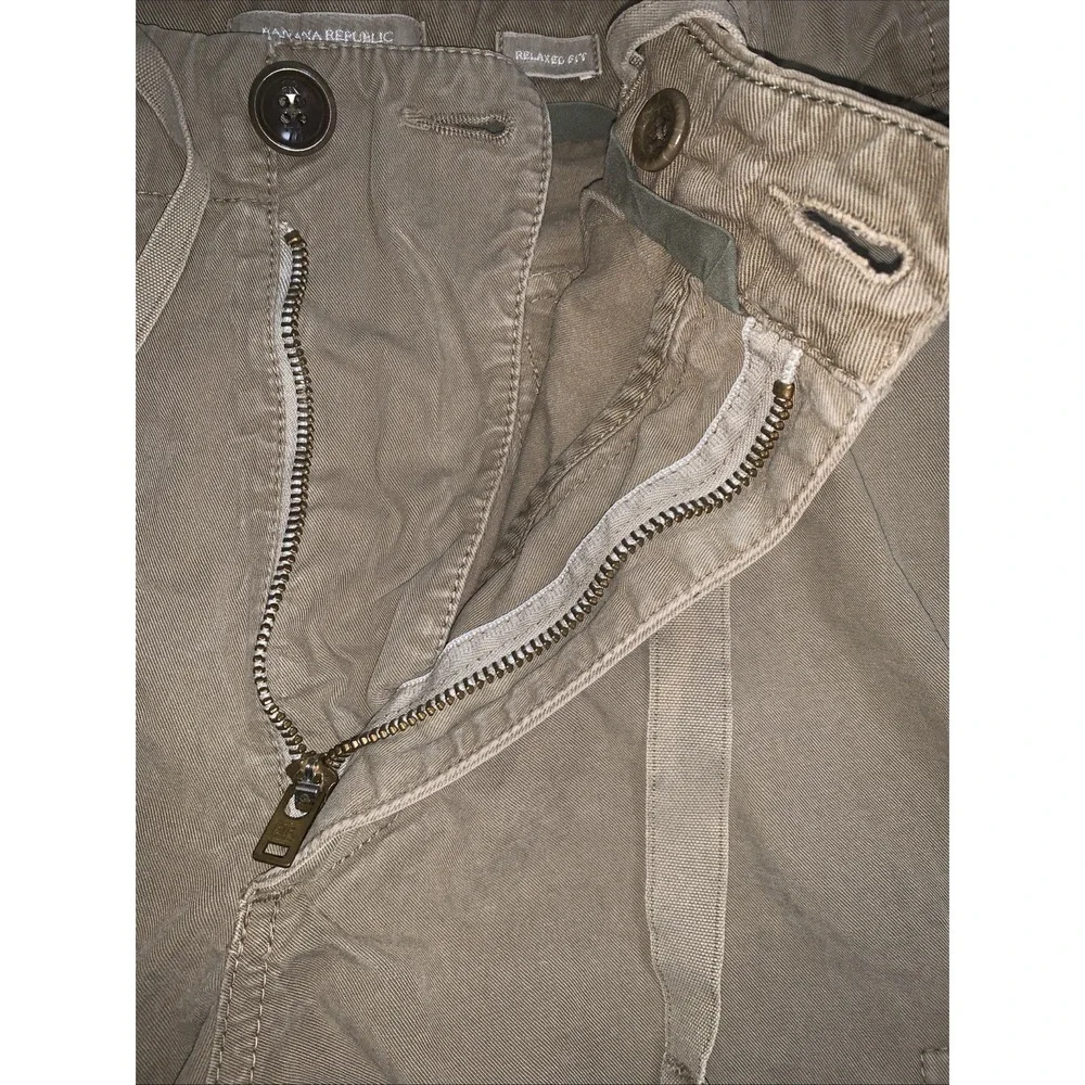 Y2K Banana Republic Cargo Pants Relaxed Fit‎ Men's 32/32 (31) Beige Straight Leg